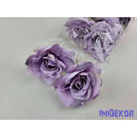 Rózsa selyemvirág fej nyílott 10 cm 911 - Világos Lilás