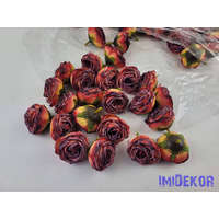 Rózsa szárazhatású selyem fej 4,5cm - Pirosas Narancs