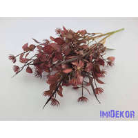 Vegyes levelű 5 ágú műzöld bokor 40 cm - Bordó