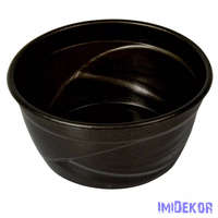 Műanyag kerek hullámos mintás tál D15,5cm M7,5cm - Grafit