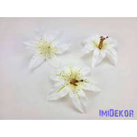  Liliom selyemvirág fej 13cm - Törtfehér