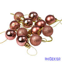 Karácsonyi gömb szett 12 db-os 2,5cm - Rosegold