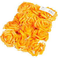  Polifoam rózsa fej virágfej habvirág 7 cm narancs habrózsa