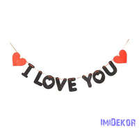  Girland "I love you" felirattal szivecskével 11x6x110 cm