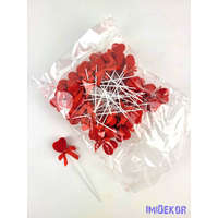  Pálcás szív betűző 50 db/csomag 11 cm - Piros Bársony