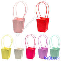 Virágtáska nagy trapéz rombusz mintás - Pink