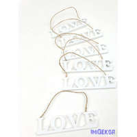 Akasztós LOVE felirat 6db/csomag - Fehér