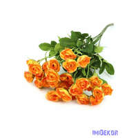  Apró kb 25 fejes selyem rózsa csokor 33 cm - Narancs