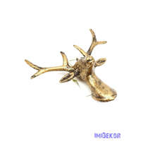 Metálos műanyag szarvas - Antikolt fekete fej