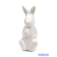 Kerámia matt nyuszi tojással 12,5cm - Fehér