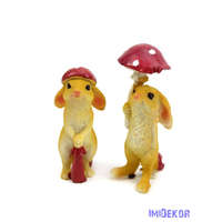 Nyuszi figura gombával 8-10cm