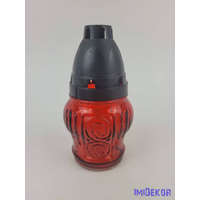 Mintás kis üvegmécses 14 cm LA 11 - Piros