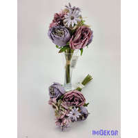  Ranunculus vegyes csokor 28 cm - Pasztel Lilás mix