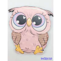 Rózsaszín cuki bagoly tábla szivecskés szemű