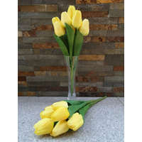  Tulipán 7 fejes selyemvirág csokor 35 cm - Sárga