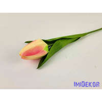 Tulipán szálas szatén 57 cm - Krém-Rózsaszín