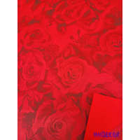  Vízhatlan mintás ív 70x100cm - Rózsafejmintás - Piros