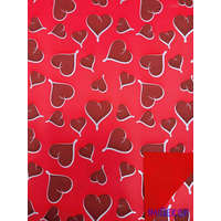 Vízhatlan mintás ív 70x100cm - Szivecske mintás - Vegyes Bordó-Piros