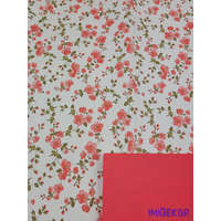 Vízhatlan mintás ív 70x100cm - Barackvirágos - Piros
