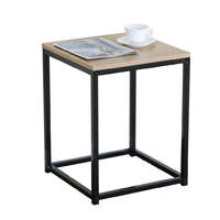 Intenso Home Intenso Home loft stílusú 40 x 40cm szögletes dohányzóasztal / éjjeli szekrény fém lábbal sonoma tölgy | Masszív fém váz