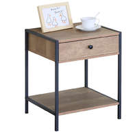 Intenso Home Intenso Home kisasztal / éjjeliszekrény fiókkal 40 x 40cm fém lábbal modern tölgy színben hálószobába nappaliba | Masszív fém váz