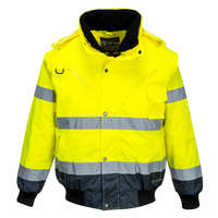 Portwest Portwest C465 Hi-Vis Kontraszt Bomber dzseki sárga/navy színben