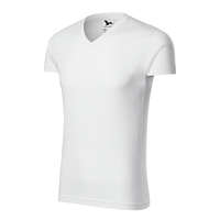 Malfini Malfini 146 Slim Fit V-neck férfi póló fehér színben