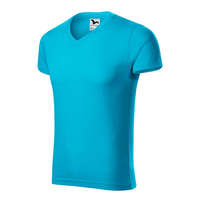 Malfini Malfini 146 Slim Fit V-neck férfi póló türkiz színben