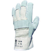 Euro Protection EP munkavédelmi bőrkesztyű, szürke marhahasíték/fehér vászon kézhát 10-es méret