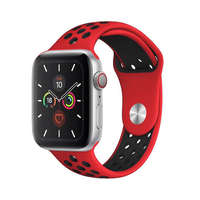 Utángyártott Apple Watch Sport szilikon óraszíj (38/40/41/42mm(Series 10) - piros- fekete