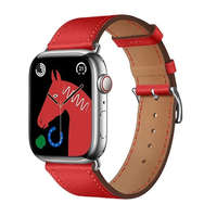 Hoco Apple Watch 1-6, SE, SE (2022) (42 / 44 mm) / Watch 7-8 (45 mm) / Watch Ultra (49 mm), bőr pótszíj, állítható, Hoco WA17, piros