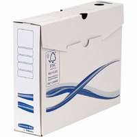 Fellowes Archiváló doboz A4, 80mm, Fellowes® Bankers Box Basic, 10 db/csomag, kék-fehér
