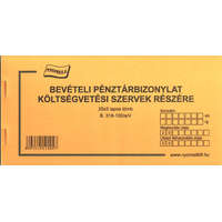 Bevételi pénztárbizonylat költségvetési szervek részére B.318-100/a/V 25x3 példányos 200x100 mm