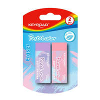 Keyroad Radír, PVC mentes 2 db/bliszter Keyroad Pastel Color vegyes színek
