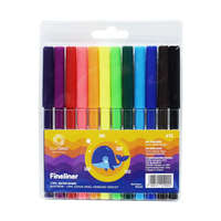 Bluering Rostirón kúpos végű filctoll készlet, vízbázisú, 1mm, Bluering®, 12 klf. szín,