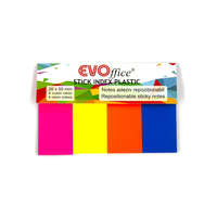 Evo Jelölőcímke 20x50mm, 4x25lap, papír, vegyes neon színek EVOffice