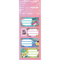 Nebulo Füzetcímke 12db-os, Girl Power, vegyes minták, Nebulo