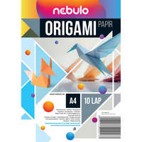 Nebulo Origami papír A4, vegyes színek, 10 lap/csomag, Nebulo