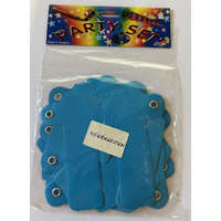 Betűfüzér, kék dekorációs felirat "Megérkeztem" UTOLSÓ CSOMAG