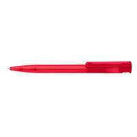 Ico Golyóstoll nyomógombos 0,8mm, műanyag transparens piros test, Ico Star, írásszín piros