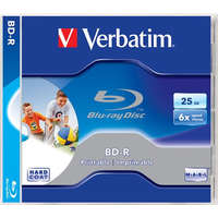 VERBATIM VERBATIM BD-R BluRay lemez, nyomtatható, 25GB, 6x, 1 db, normál tok, VERBATIM