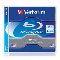 VERBATIM VERBATIM BD-RE BluRay lemez, újraírható, 25GB, 1-2x, 1 db, normál tok, VERBATIM