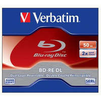 VERBATIM VERBATIM BD-RE BluRay lemez, kétrétegű, újraírható, 50GB, 2x, 1db, normál tok, VERBATIM