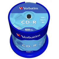 VERBATIM VERBATIM CD-R lemez, 700MB, 52x, 100 db, hengeren, VERBATIM "DataLife"