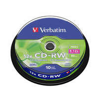 VERBATIM VERBATIM CD-RW lemez, újraírható, SERL, 700MB, 8-10x, 10 db, hengeren VERBATIM