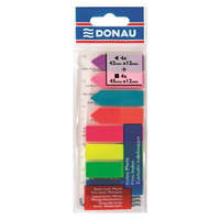 DONAU DONAU Jelölőcímke, műanyag, címke és nyíl forma, 8x25 lap, 12x45/42 mm, DONAU, neon szín