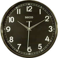 SECCO SECCO Falióra, 24,5 cm, fekete számlap, SECCO, króm színű keretes