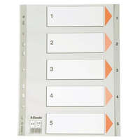 ESSELTE ESSELTE Regiszter, műanyag, A4, 1-5, ESSELTE, szürke