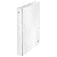 LEITZ LEITZ Gyűrűs könyv, 2 gyűrű, D alakú, 40 mm, A4 Maxi, karton, LEITZ "Wow", fehér