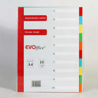 Evo Elválasztólap, színes karton 10 részes 1-10-ig számozva Evoffice